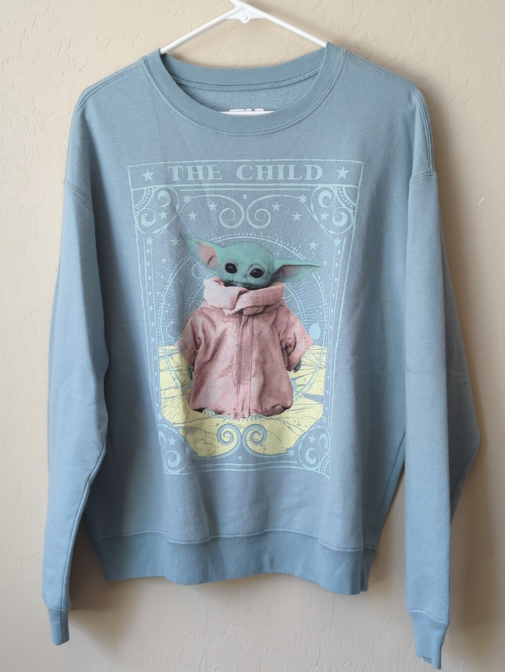 Star Wars Grogu The Child Sweatshirt Sz L Pullover Green Graphics